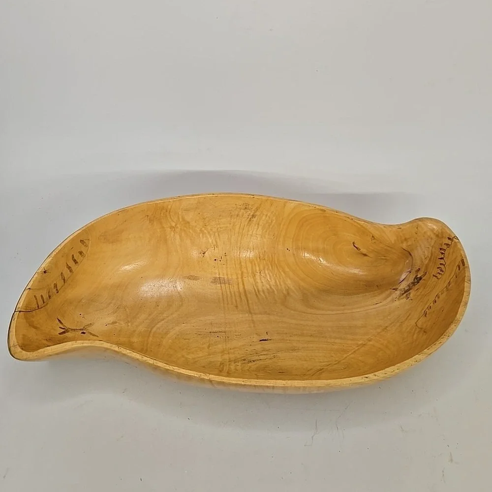 Wooden‎ Dough Bowls Decorative，Rustic Bread Long Bowls Decor Wood